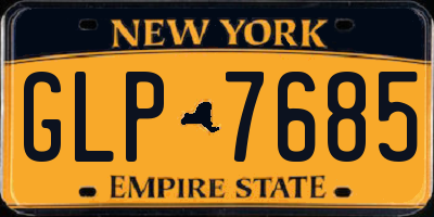 NY license plate GLP7685