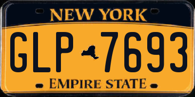 NY license plate GLP7693