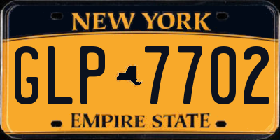 NY license plate GLP7702