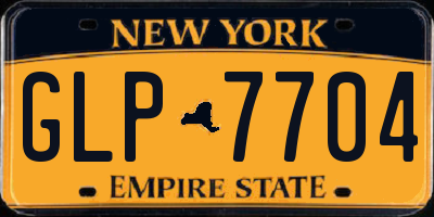 NY license plate GLP7704