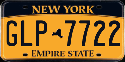 NY license plate GLP7722