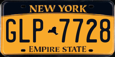 NY license plate GLP7728