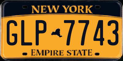 NY license plate GLP7743