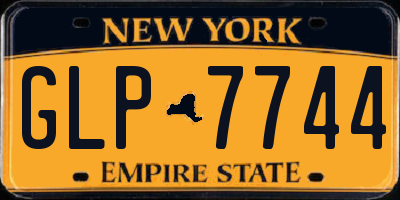 NY license plate GLP7744
