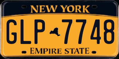 NY license plate GLP7748