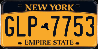 NY license plate GLP7753