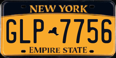NY license plate GLP7756