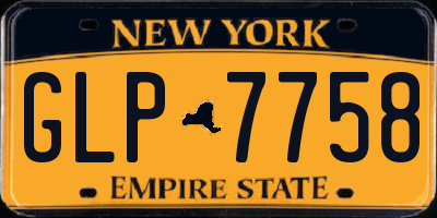 NY license plate GLP7758
