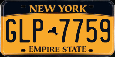 NY license plate GLP7759