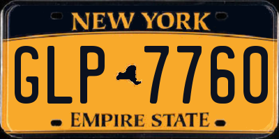 NY license plate GLP7760