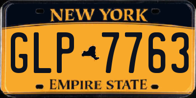 NY license plate GLP7763