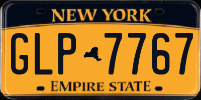NY license plate GLP7767