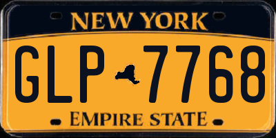 NY license plate GLP7768