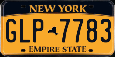 NY license plate GLP7783