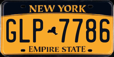 NY license plate GLP7786