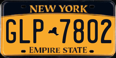 NY license plate GLP7802