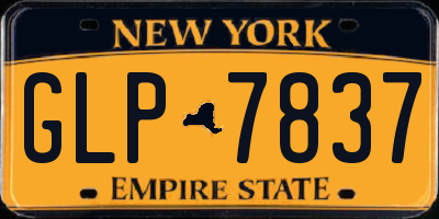 NY license plate GLP7837