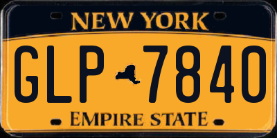 NY license plate GLP7840