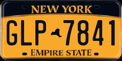 NY license plate GLP7841