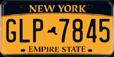 NY license plate GLP7845