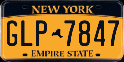 NY license plate GLP7847