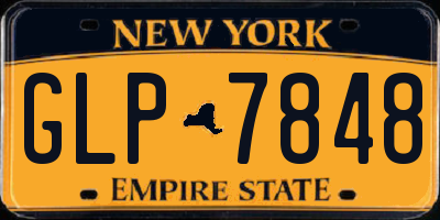 NY license plate GLP7848