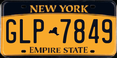 NY license plate GLP7849