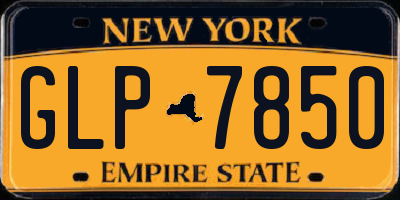 NY license plate GLP7850