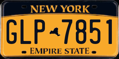 NY license plate GLP7851