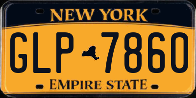 NY license plate GLP7860