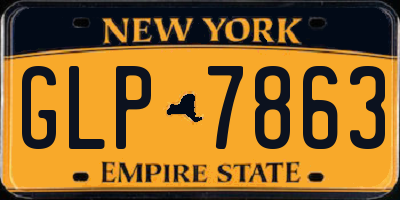 NY license plate GLP7863