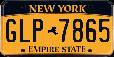 NY license plate GLP7865