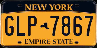 NY license plate GLP7867