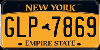 NY license plate GLP7869