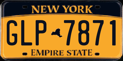 NY license plate GLP7871
