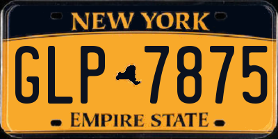 NY license plate GLP7875