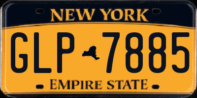 NY license plate GLP7885
