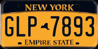 NY license plate GLP7893