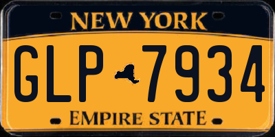 NY license plate GLP7934