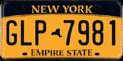 NY license plate GLP7981