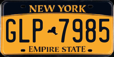 NY license plate GLP7985