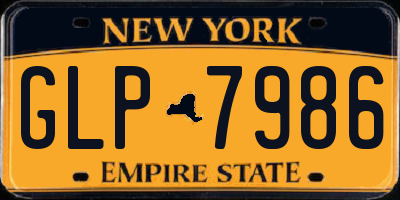NY license plate GLP7986