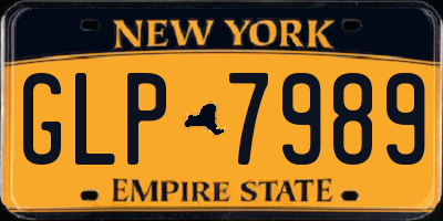 NY license plate GLP7989