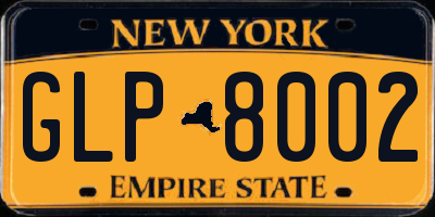 NY license plate GLP8002