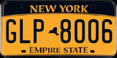 NY license plate GLP8006
