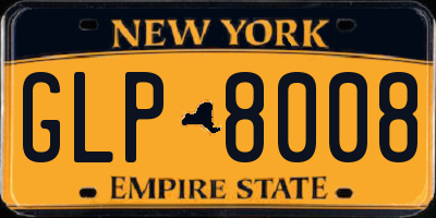 NY license plate GLP8008