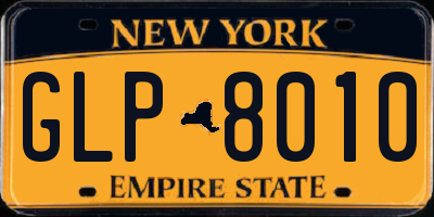 NY license plate GLP8010