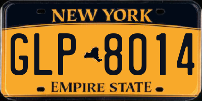 NY license plate GLP8014