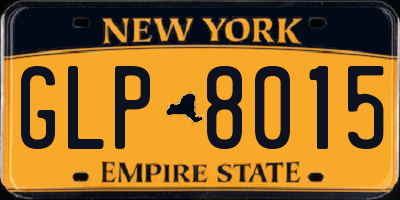 NY license plate GLP8015