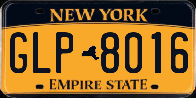 NY license plate GLP8016